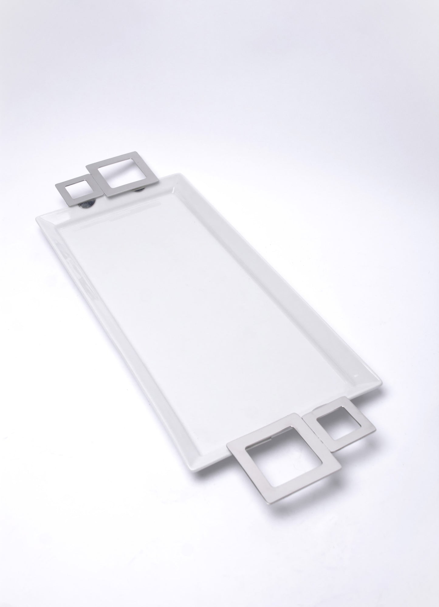 Rectangular Tray With Plain Squared Handles